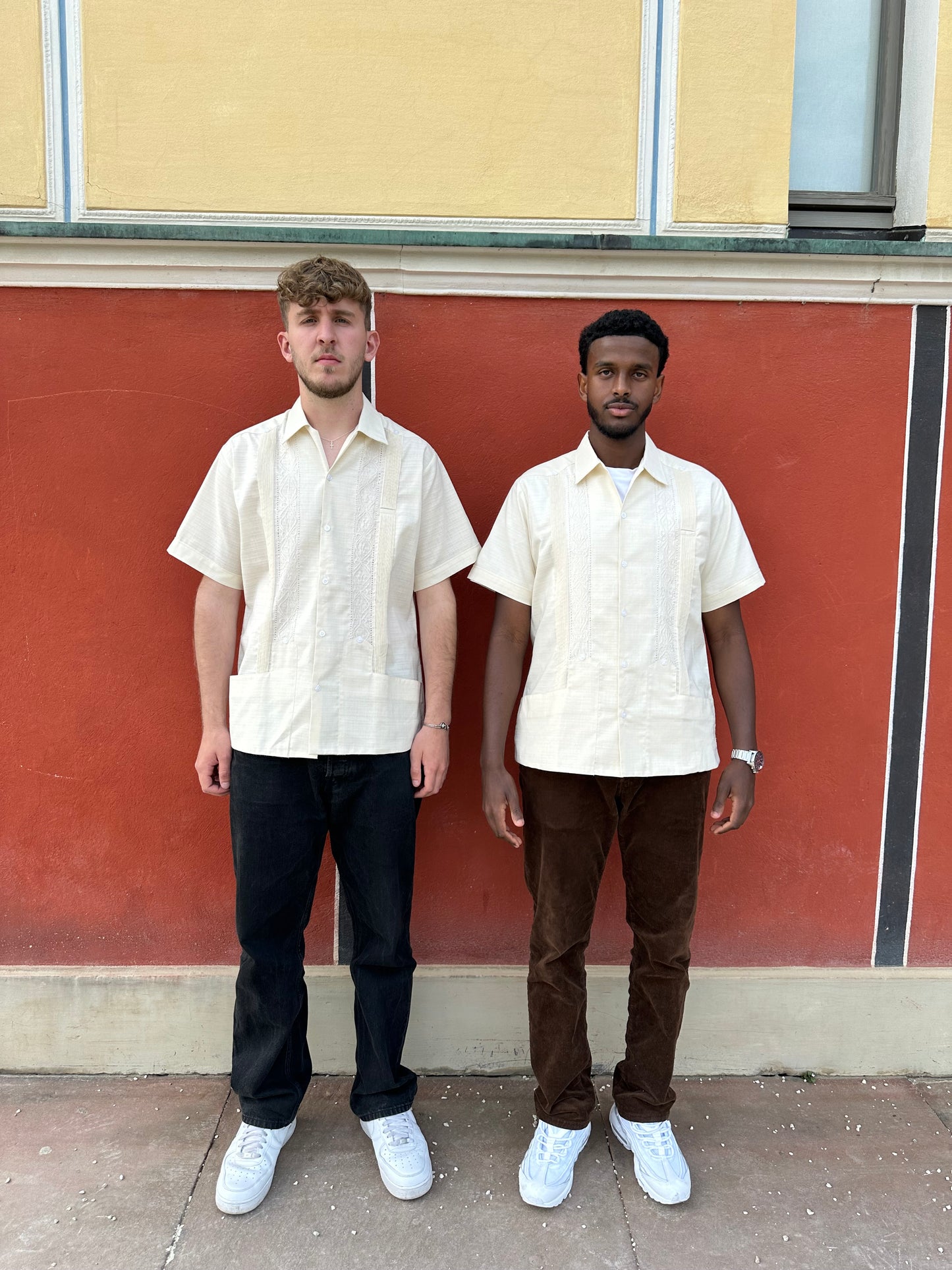 BEIGE "GUAYABERA" SHORT SLEEVE