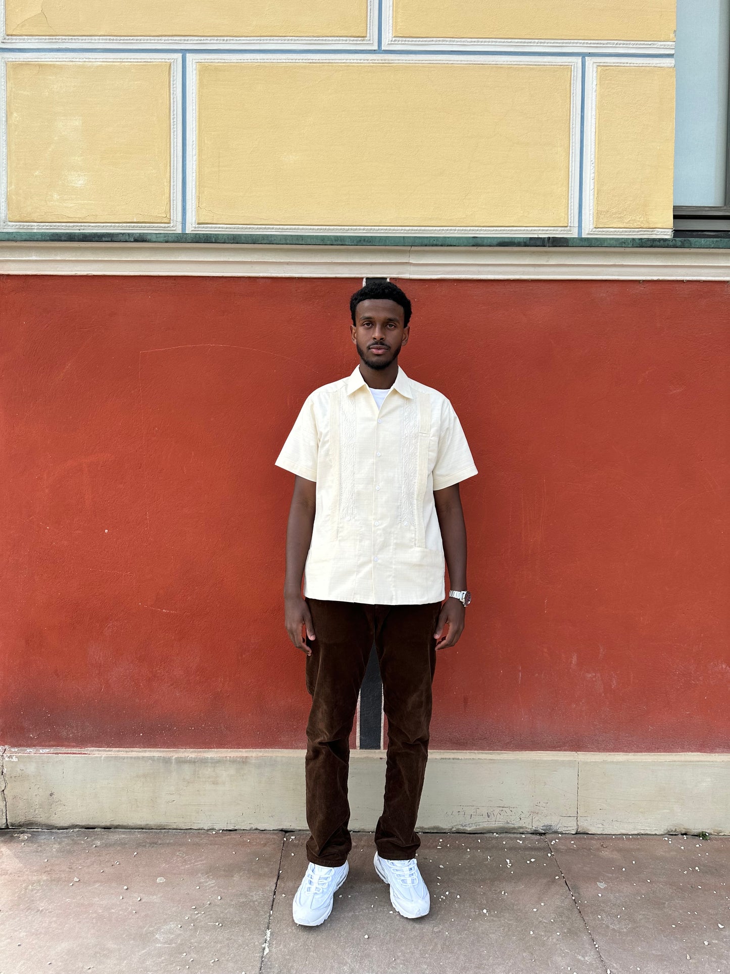 BEIGE  "GUAYABERA" SHORT SLEEVE