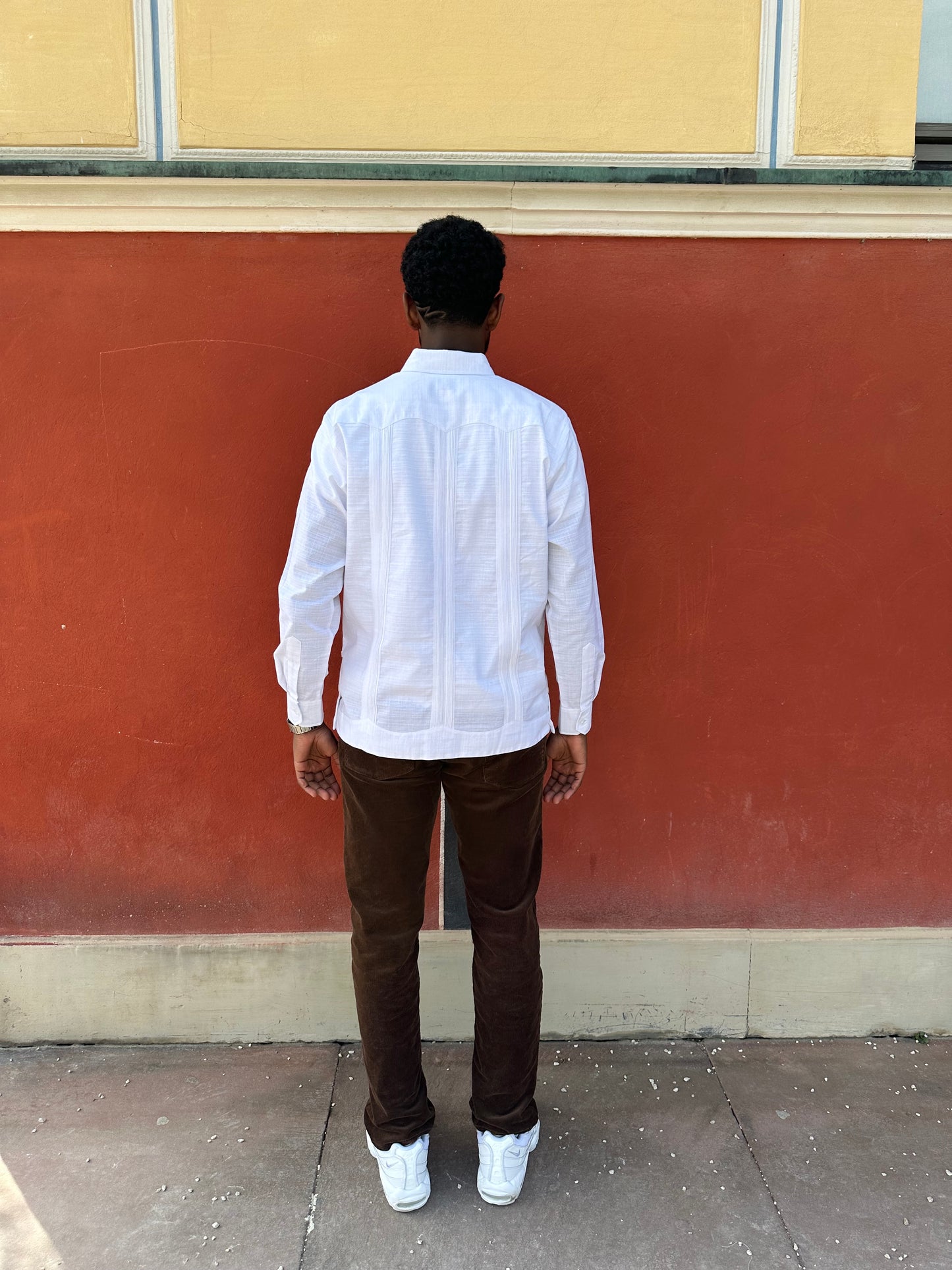 WHITE "GUAYABERA"LONG SLEEVE